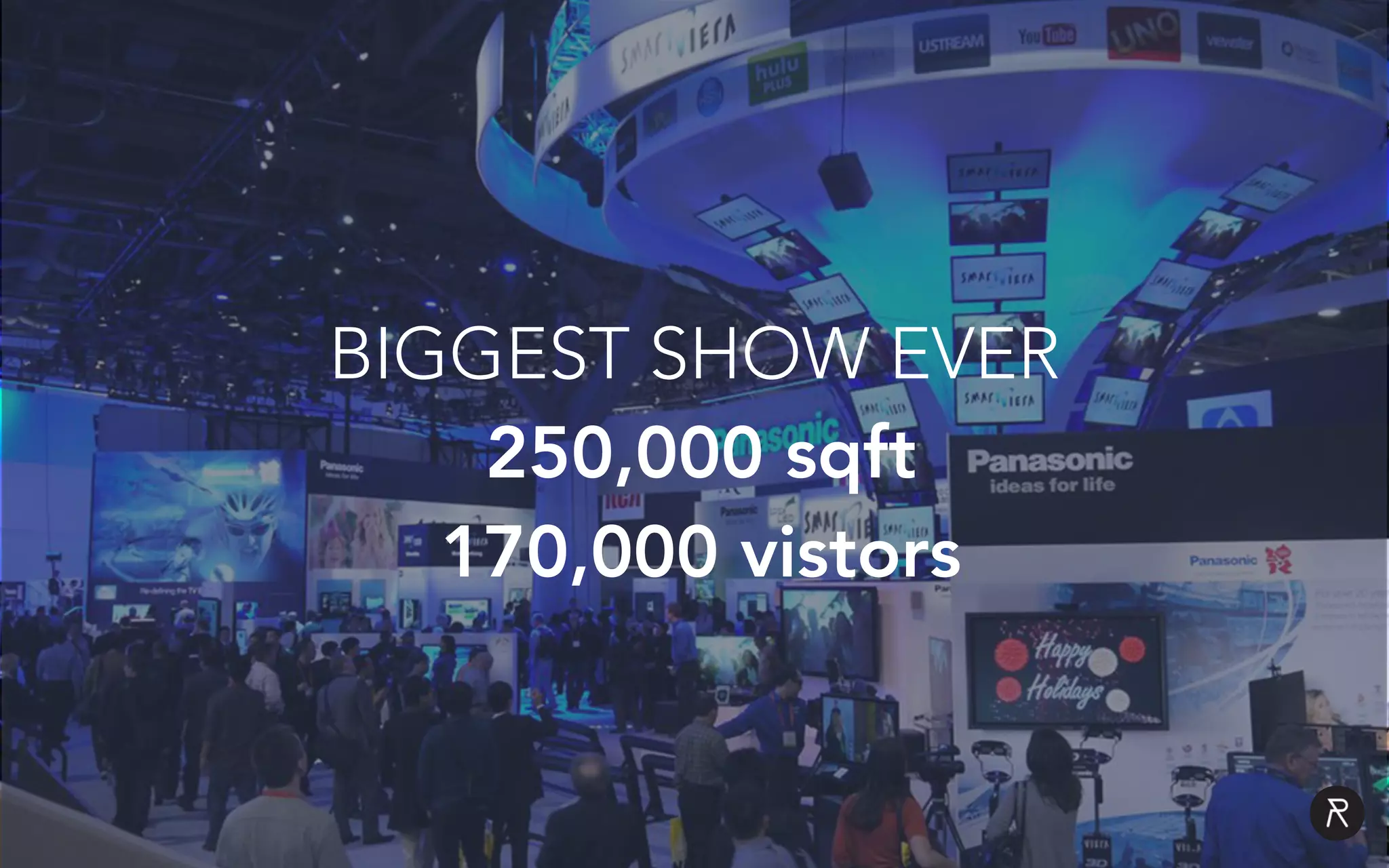 BIGGEST SHOW EVER
250,000 sqft
170,000 vistors