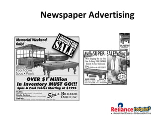 Newspaper Advertising
 