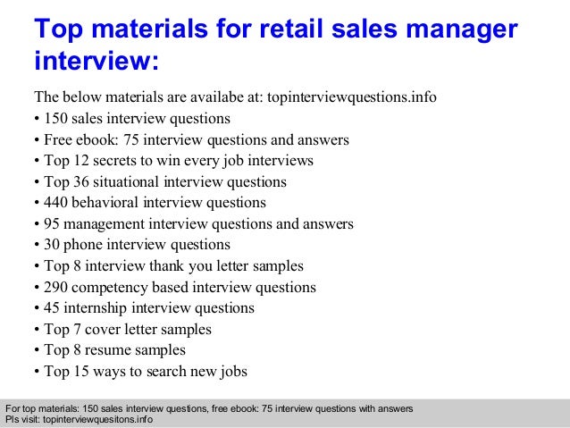 retail store manager interview questions sales management interview questions