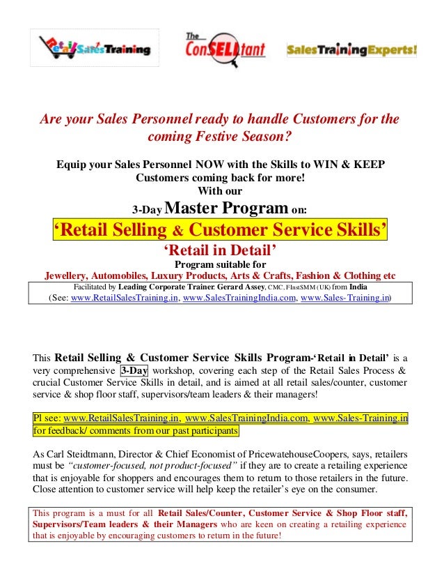 retail sales training 3 days retail sales skills