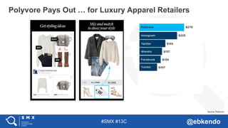 #SMX #13C @ebkendo
Polyvore Pays Out … for Luxury Apparel Retailers
Source: Polyvore
 