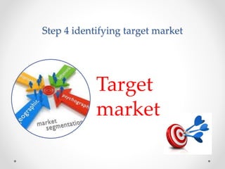 Step 4 identifying target market
Target
market
 