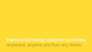 thanks to technology customer purchases,
anywhere, anytime and from any device
 