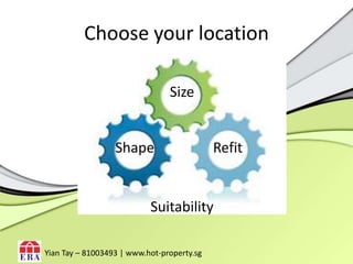 Choose your locationSizeShapeRefitSuitabilityYianTay – 81003493 | www.hot-property.sg