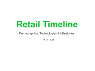 Retail Timeline
Demographics, Technologies & Milestones
1670 - 2015
 