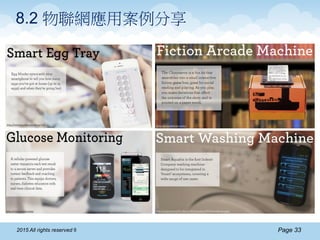 Page 332015 All rights reserved ®
8.2 物聯網應用案例分享
 