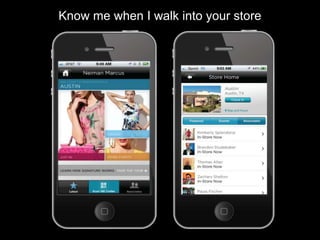 Know me when I walk into your store
 