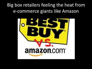 Big box retailers feeling the heat from
   e-commerce giants like Amazon
 