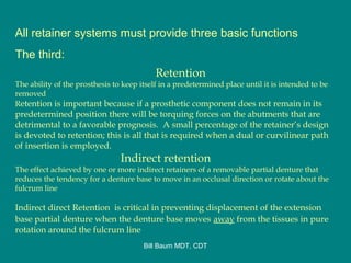 Removable Partial denture Retainer Systems | PPT
