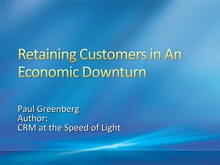 Paul Greenberg Author: CRM at the Speed of Light 