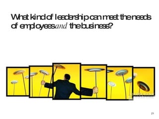 What kind of leadership can meet the needs of employees  and  the business?  