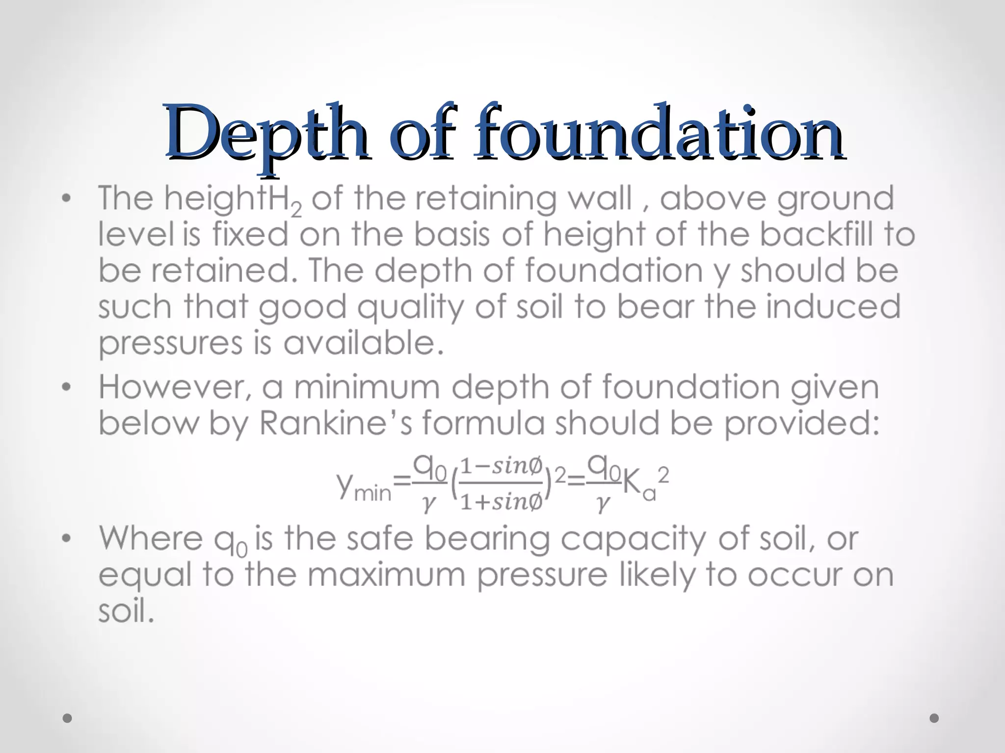 Depth of foundationDepth of foundation
 