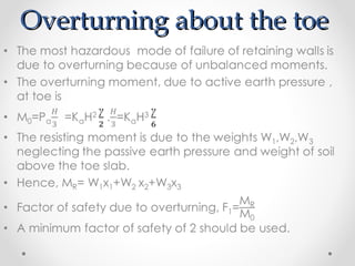 Overturning about the toeOverturning about the toe
 
