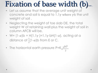 Fixation of base width (b)Fixation of base width (b)cont…cont…
 