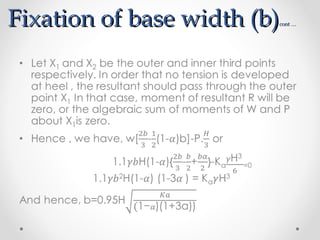 Fixation of base width (b)Fixation of base width (b)cont …cont …
 