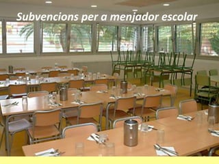 Subvencions per a menjador escolar
 