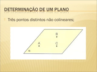  Três pontos distintos não colineares;
 