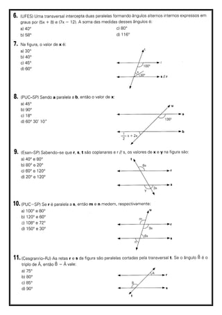 Retas paralelas transversal