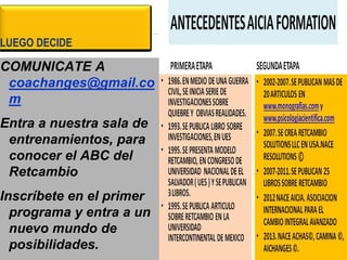 33
LUEGO DECIDE
COMUNICATE A
coachanges@gmail.co
m
Entra a nuestra sala de
entrenamientos, para
conocer el ABC del
Retcambio
Inscríbete en el primer
programa y entra a un
nuevo mundo de
posibilidades.
 