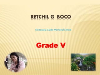 RETCHIL G. BOCO
Doña Justa Guido Memorial School
Grade V
 