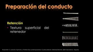 Las raíces no reforzadas y restauradas con   los postes de CuAl demostraron ser mas susceptibles a la fracturaAlmeida L et al. Fracture resistance of weakenedrootsrestoredwith a transilluminating post and adhesiverestorativematerials. J ProsthetDent2006;96:339-44