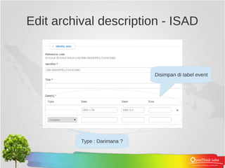 Edit archival description - ISAD




          Type : Darimana ?
 