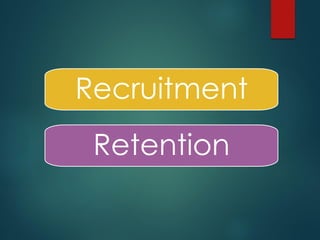 Recruitment
Retention
 