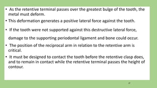 Retention and support in removable partial denture kalpana | PPTX