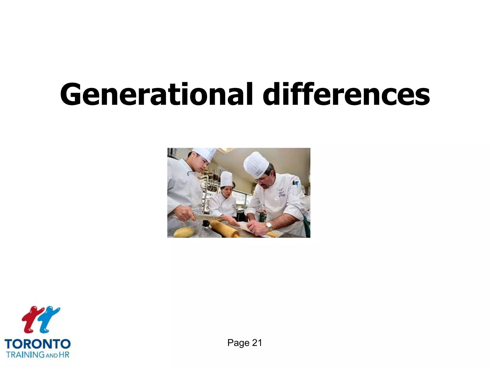 Page 21
Generational differences
 