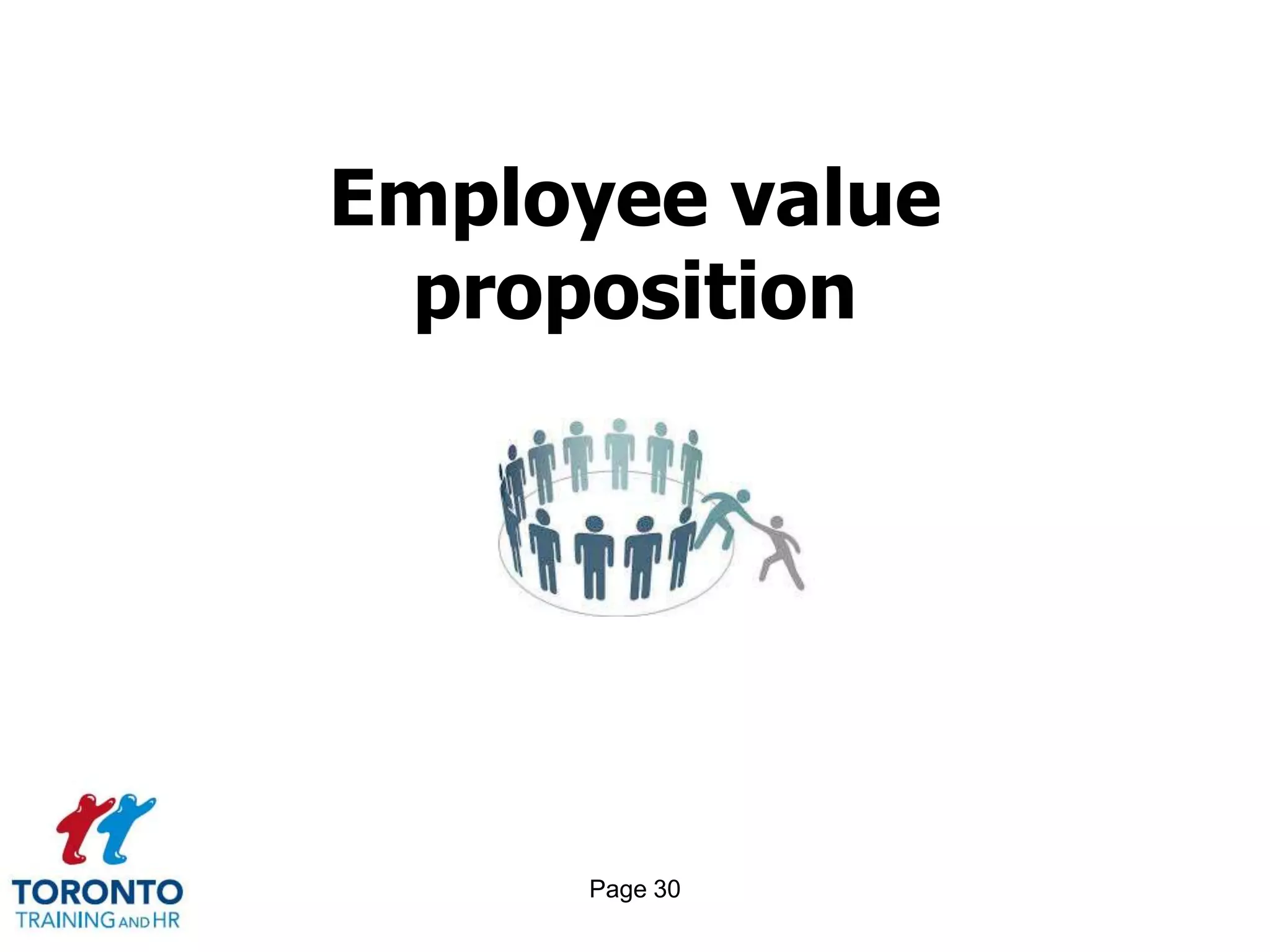 Page 30
Employee value
proposition
 