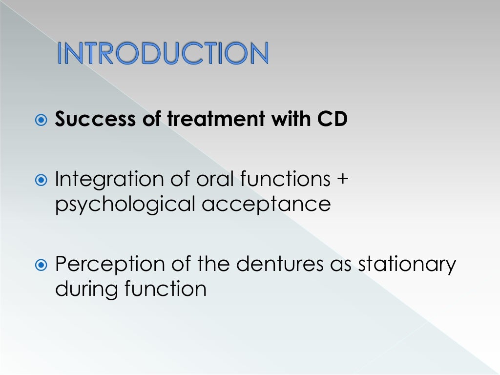 Retention of complete dentures