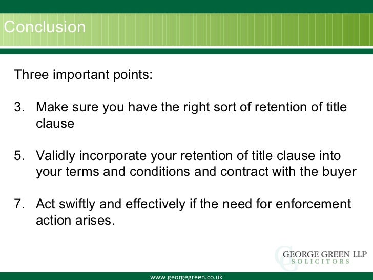 Retention of Title