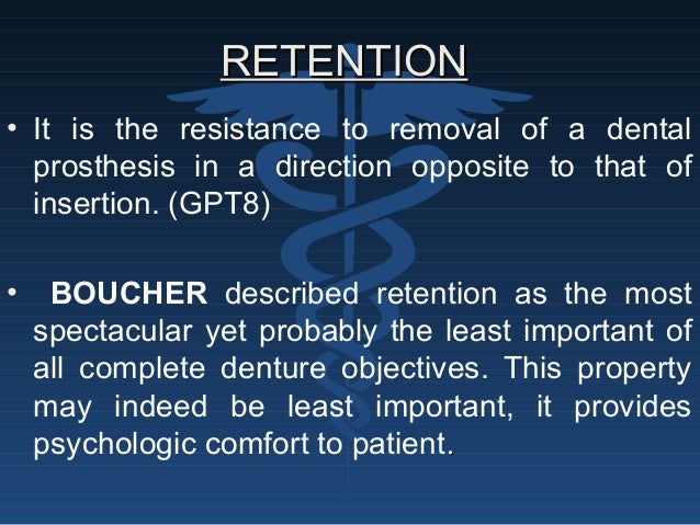 Define Denture Stability  - • Clinical Factors Eg Poor Denture Stability.