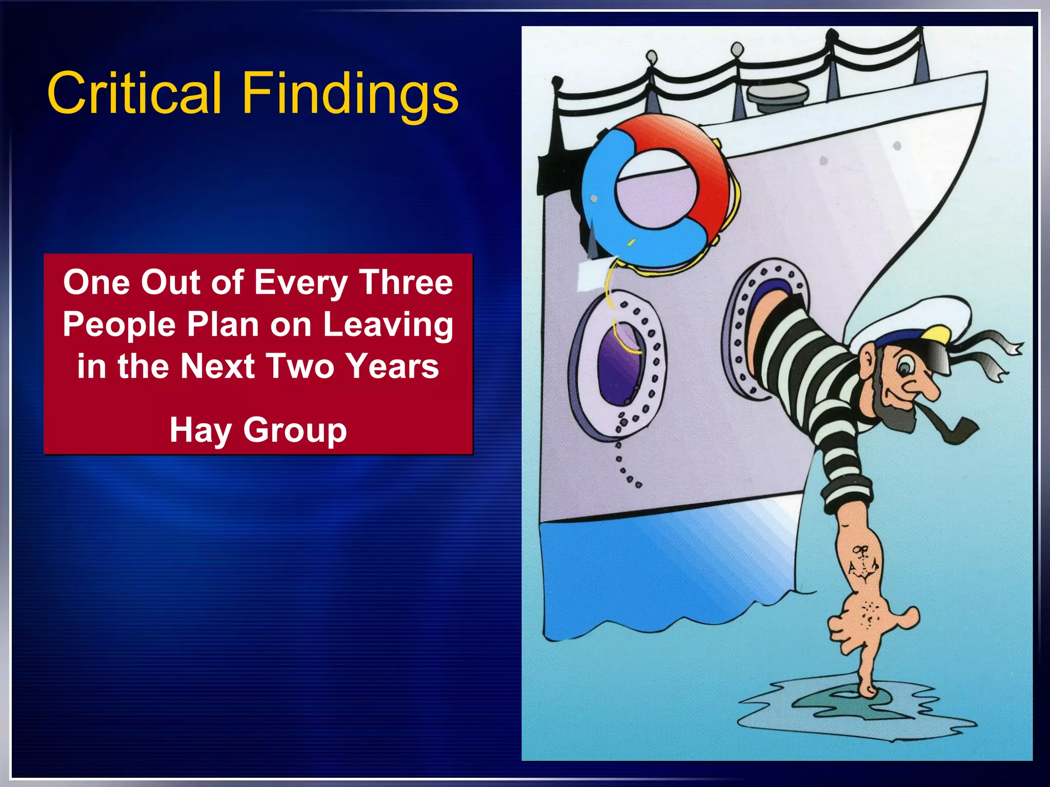Critical Findings One Out of Every Three People Plan on Leaving in the Next Two Years Hay Group 
