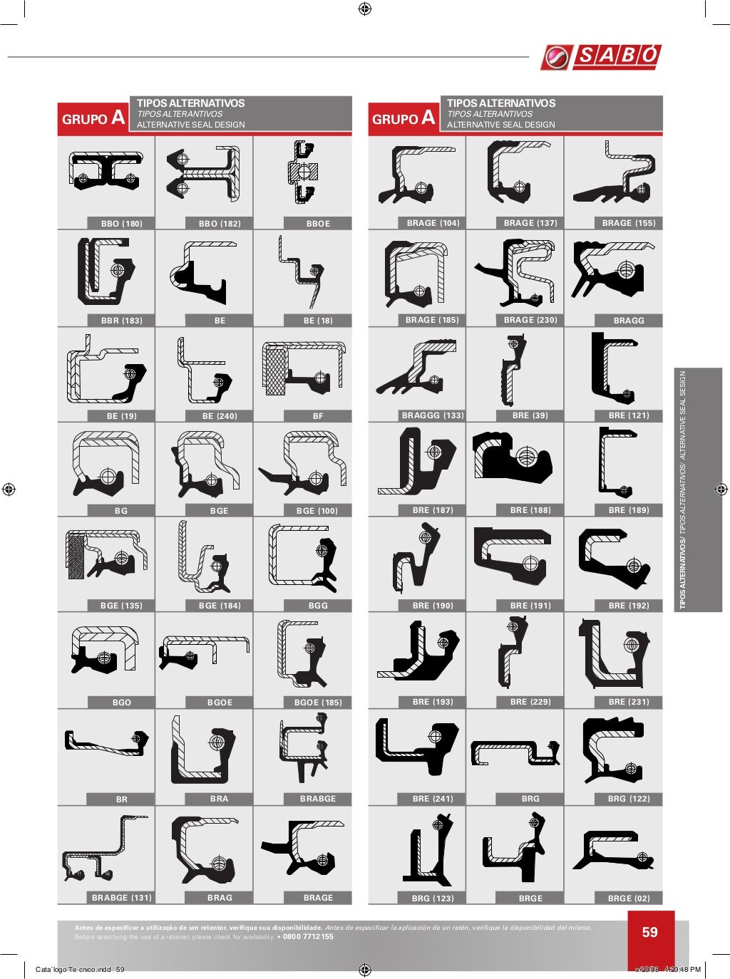 Catalogo de Retentor Sabo