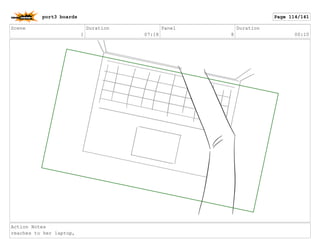 Scene
1
Duration
07:18
Panel
8
Duration
00:10
Action Notes
reaches to her laptop,
port3 boards Page 114/141
 