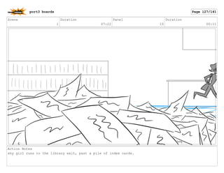 Scene
1
Duration
07:22
Panel
10
Duration
00:11
Action Notes
shy girl runs to the library exit, past a pile of index cards.
port3 boards Page 127/141
 