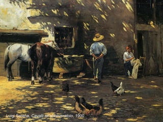 Luigi Serena,  Cavalli all'abbeveratoio , 1900 