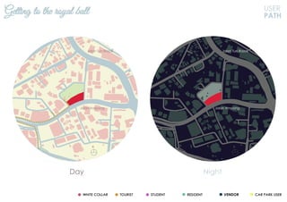 Getting to the royal ball USER
PATH
Day Night
N N
Jalan Ampang
Jalan Tun Razak
Jalan Ampang
Jalan Tun Razak
VENDOR
 