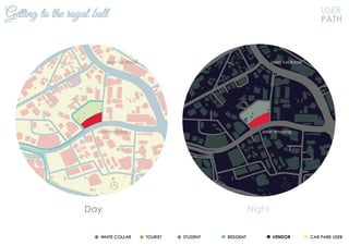 Getting to the royal ball USER
PATH
Day Night
N N
Jalan Ampang
Jalan Tun Razak
Jalan Ampang
Jalan Tun Razak
VENDOR
 