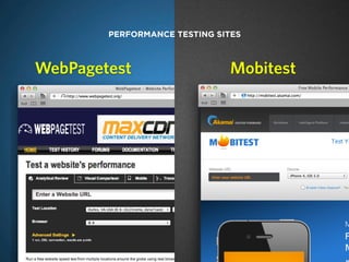 PERFORMANCE TESTING SITES



WebPagetest                   Mobitest
 