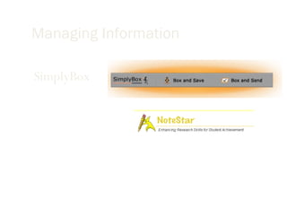Managing Information SimplyBox NoteStar Zoho Notebook Zotero 