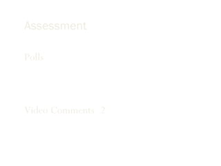 Assessment Polls Blog Reflection Video Comments  ( 2 ) 