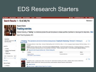 EDS Research Starters
 