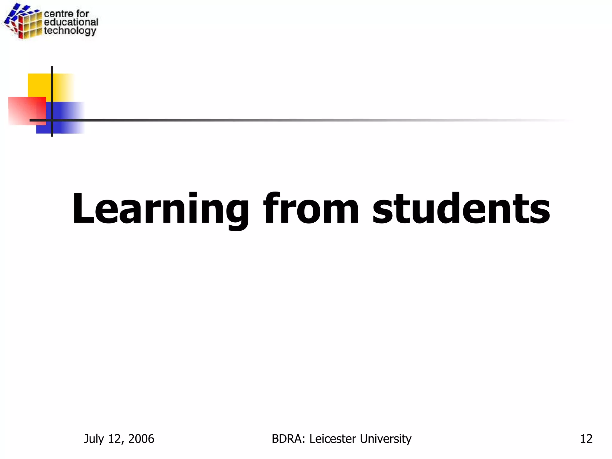 Learning from students 