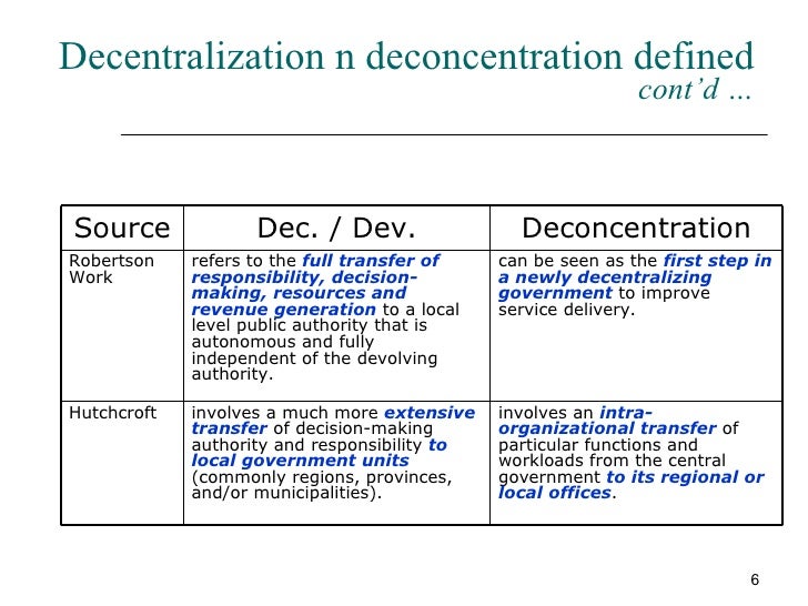 Decentralisation et deconcentration dissertation