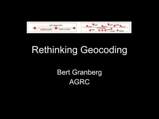 Rethinking Geocoding Bert Granberg AGRC 