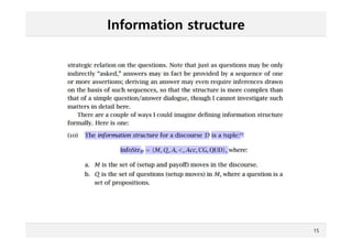 Information structure
15
 