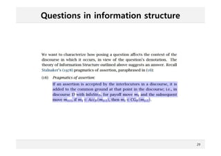 Questions in information structure
29
 