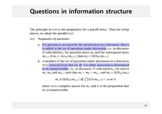 Questions in information structure
30
 